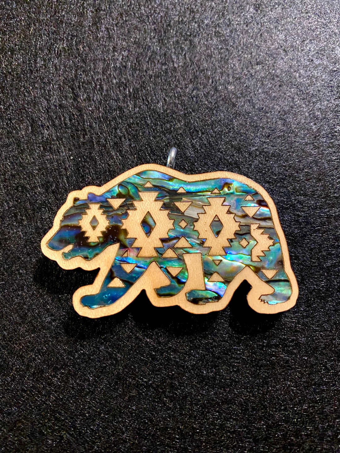 Native Bear Inlay Maple Pendant - Etsy