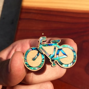 Bicycle Abalone and Wood pin