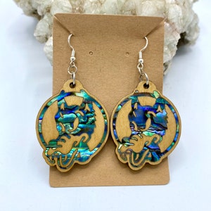 Abalone Jerry wolf earrings
