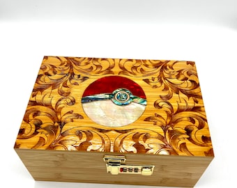 Poke ball    connisouer box wirh combination lock and removable matching tray