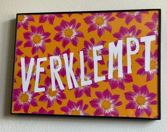 Verklempt - Frammed Yiddish Art Print
