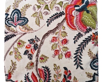 white floral  printed Velvet Fabric Indian upholstery lampshades curtain quilting fabric