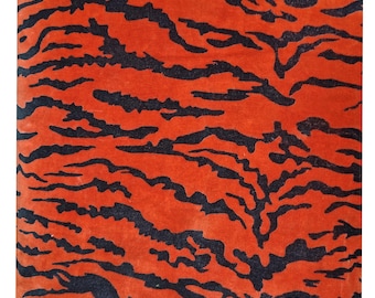 Vintage Indian Velvet Fabric, Jungle Bird Floral Print (By The Yard) 44 Width