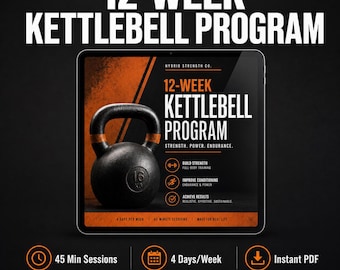 12-Week Kettlebell Workout Plan | Hybrid Strength Program (Digital Download)