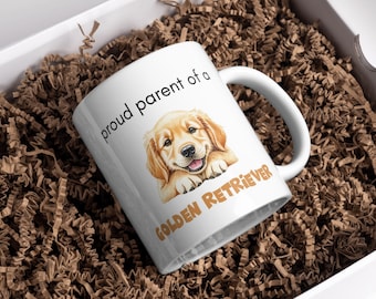 Taza "Orgulloso padre de un golden retriever", divertida taza para amantes de los perros, café, humor, regalo para dueños de mascotas
