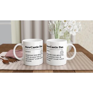 Taza para fan del Newcastle United, regalo divertido de fútbol, taza de broma de la Premier League, humor para aficionados al fútbol británico, regalo para amantes del fútbol imagen 3