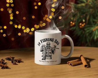 Taza de pescador para papá: regalo divertido para hombres. Taza de café para pescadores de fin de semana. Humor para papás amantes de la naturaleza.