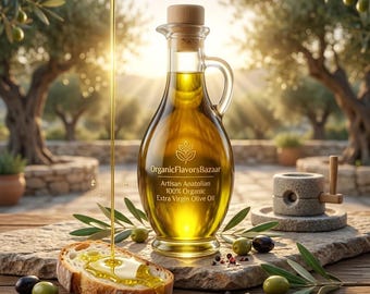 100 % Bio-Olivenöl extra vergine, hausgemachtes reines Olivenöl mit Thymian, traditionelles und Gourmet-Olivenöl aus Steinpressung, OrganicFlavorsBazaar