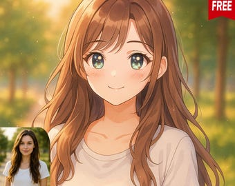Personalized Anime Portrait from Photo | Custom Anime Gift for Anniversary, Valentine | Digital Download
