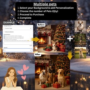Custom Christmas Pet Portrait – Personalized Dog & Cat Art, Digital Painting, Festive Wall Decor image 18
