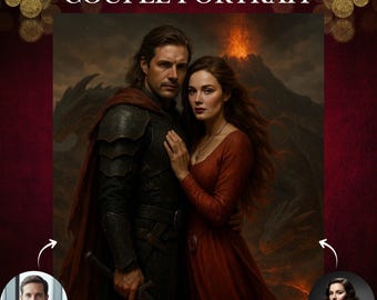 Custom Middle-Earth Style Couple Portrait | Fantasy Art (Digital Download)