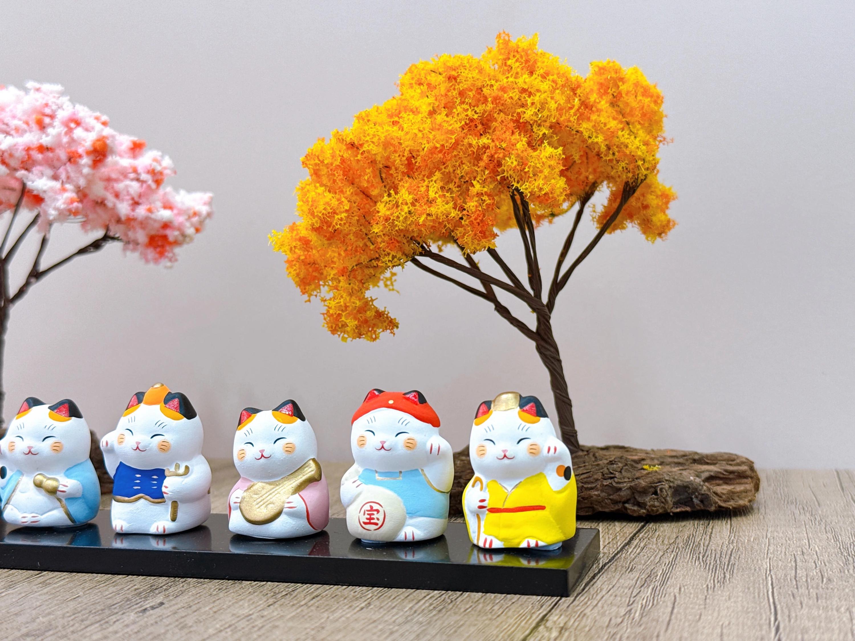 薬師窯 七福神 招き猫 飾りセット - Etsy 日本
