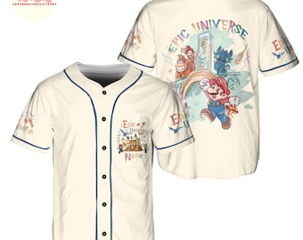 Camiseta de béisbol retro personalizada de Epic Universe, camiseta de Universal Studios, camiseta de vacaciones familiares 2026, camiseta de los Vengadores, camisetas grupales de Epic Universe