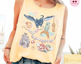 Comfort Colors Retro Coquette Epic Universe Tank Top, Family Universe Park Trip 2026 Tank Top, Universal Studios, Orlando Park Epic Universe