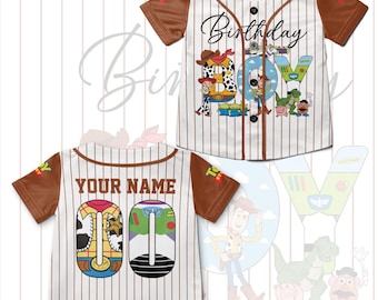 Personalized Disney Birthday Boy Baseball Jersey, Toy Story Birthday Baseball Jersey, Gift for Kids, You've Got A Friend In Me, To Infinity