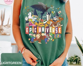 Comfort Colors Retro Epic Universe Tank Top, Family Epic Universe Park trip 2026 Tank Top, Universal Studios, Orlando Park Epic Universe