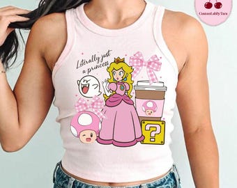 Retro Coquette Bow Princess Peach Crop Tank, Mario Womens Shirt, Eoic Universe Girls Trip Baby Tee, Mario Coquette Shirt, Universal Studios