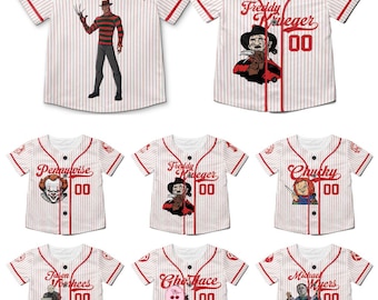 Personalized Horror Killers Baseball Jersey, Custom Name The Killers Baseball Jersey, Horror Baseball Team Matching Outfit, Horror Jersey