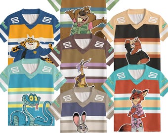Personalized Zootopia Football Jersey for Kids, Judy Hopps Nick Wilde Shirt, Zootopia Gary De Snake Tee, Disney Family Matching Shirts
