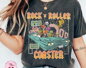Rock n Roller Coaster T-Shirt, Retro Muppets Inspired Theme Park Baby Tee Crop Tank, Vintage Hollywood Studios Matching Family Vacation Tees