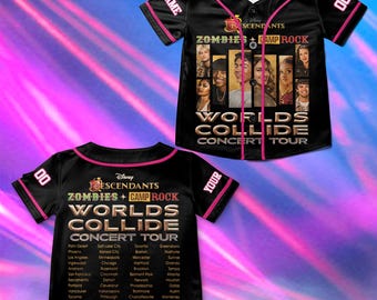 Disney Descendants Zombies Camp Rock Worlds Collide Concert Tour Baseball Jersey, Disney Music Festival 2026 Shirt, Descendants Zombies Tee