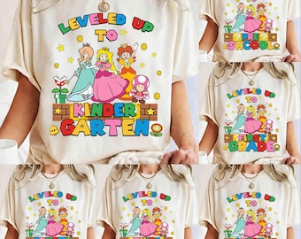 Personalized Super Mario Back To School Shirt, KinderGarten Tee, Princess Peach Tshirt, Mario Teacher Shirt, Mario First Day Of School Shirt
