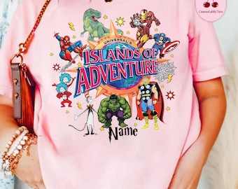 Personalized Universal Islands of Adventure Characters Shirt, Universal Studios Avengers Group Tees, Universal Studios Family Vacation Shirt