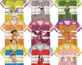 Personalized Shrek Football Jersey, Shrek Family Shirts, Shrek and Fiona Jersey, Can't Today I'm Swamped, Shrek Birthday Tee, Donkey Shirt