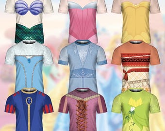 Disney Princess Halloween Shirt, Halloween Princess Tee, Halloween Girls Trip,  Cinderella Belle Ariel Rapunzel Tiana Moana Elsa Aurora