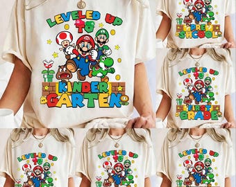 Super Mario Back To School Shirt, Mario KinderGarten Tee, Princess Peach Tshirt, Mario Teacher Shirt, Mario First Day Of School Kids T-Shirt