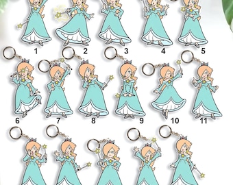 Personalized Mario Keychain, Rosalina Keychain, Mario Fan Gift, Princess Rosalina Fan Gift, Epic Universe, Universal Studios Keychain