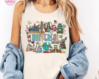 Comfort Colors Retro Universal Studios Tank Top, Family Universe Park Trip 2026 Tank Top, Universal Group Tank, Orlando Park Epic Universe