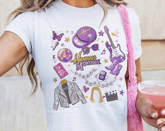 Retro Coquette Hannah Montana 20 Year Celebration Baby Tee, Disney Channel Star Shirt, Magic Kingdom Crop Tank Disneyland Family Trip Shirt