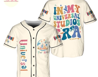 Personalized Retro Epic Universe Baseball Jersey, Universal Studios Shirt, Family Vacation 2026 Tee, In My Universal Studios Era Group Shirt