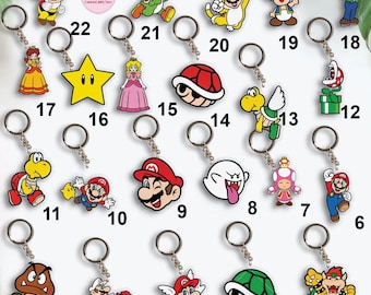 Personalized Mario Keychain, Princess Peach Keychain, Mario Fan Gift, Luigi Yoshi Toad Keychain, Mario Birthday Keychain, Epic Universe