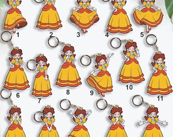 Personalized Mario Keychain, Princess Daisy Keychain, Mario Fan Gift, Princess Daisy Fan Gift, Epic Universe, Universal Studios Keychain