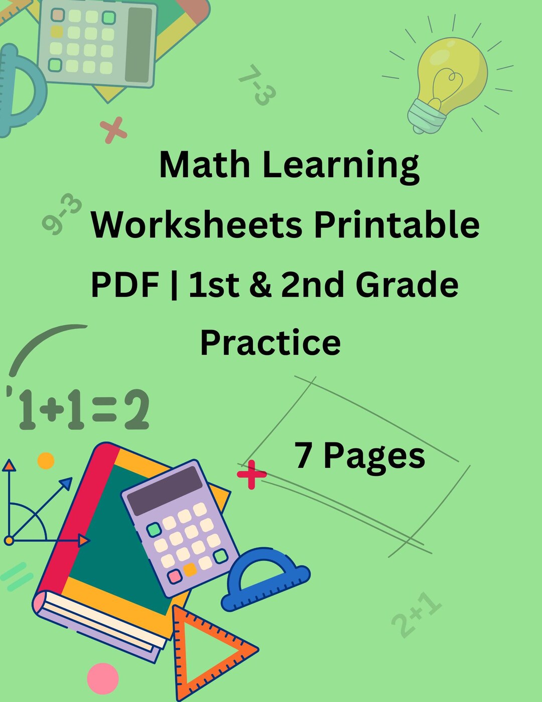 Math Learning Worksheets Printable PDF | 1st & 2nd Grade Practice - Etsy