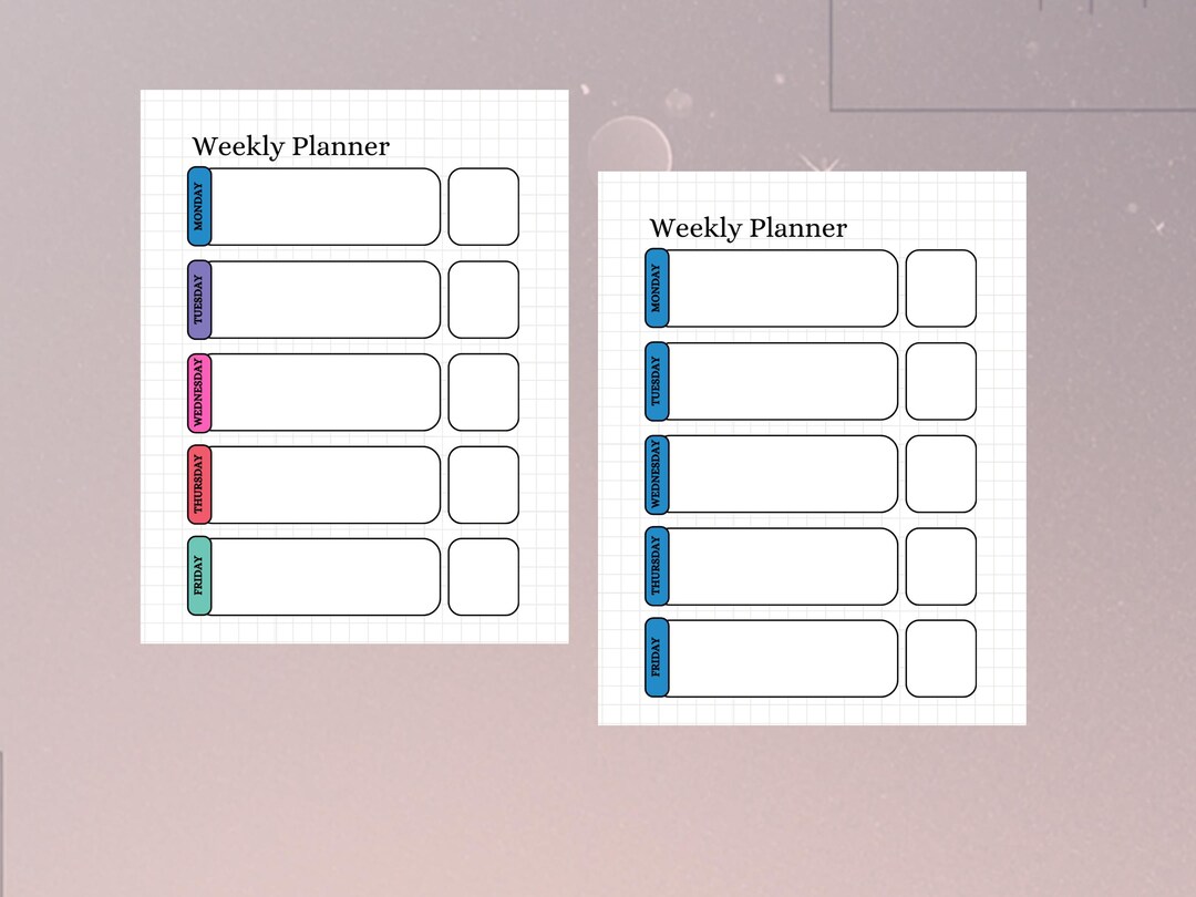 6 Minimal Weekly Planner Printable | Weekly Schedule + to Do List ...