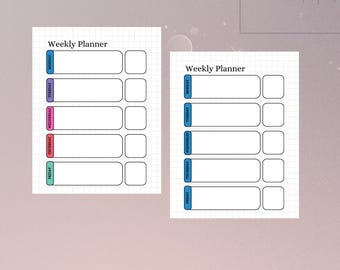 6つのミニマルな週間プランナー（印刷可能）｜週間スケジュール＋ToDoリスト｜PDFをすぐにダウンロード