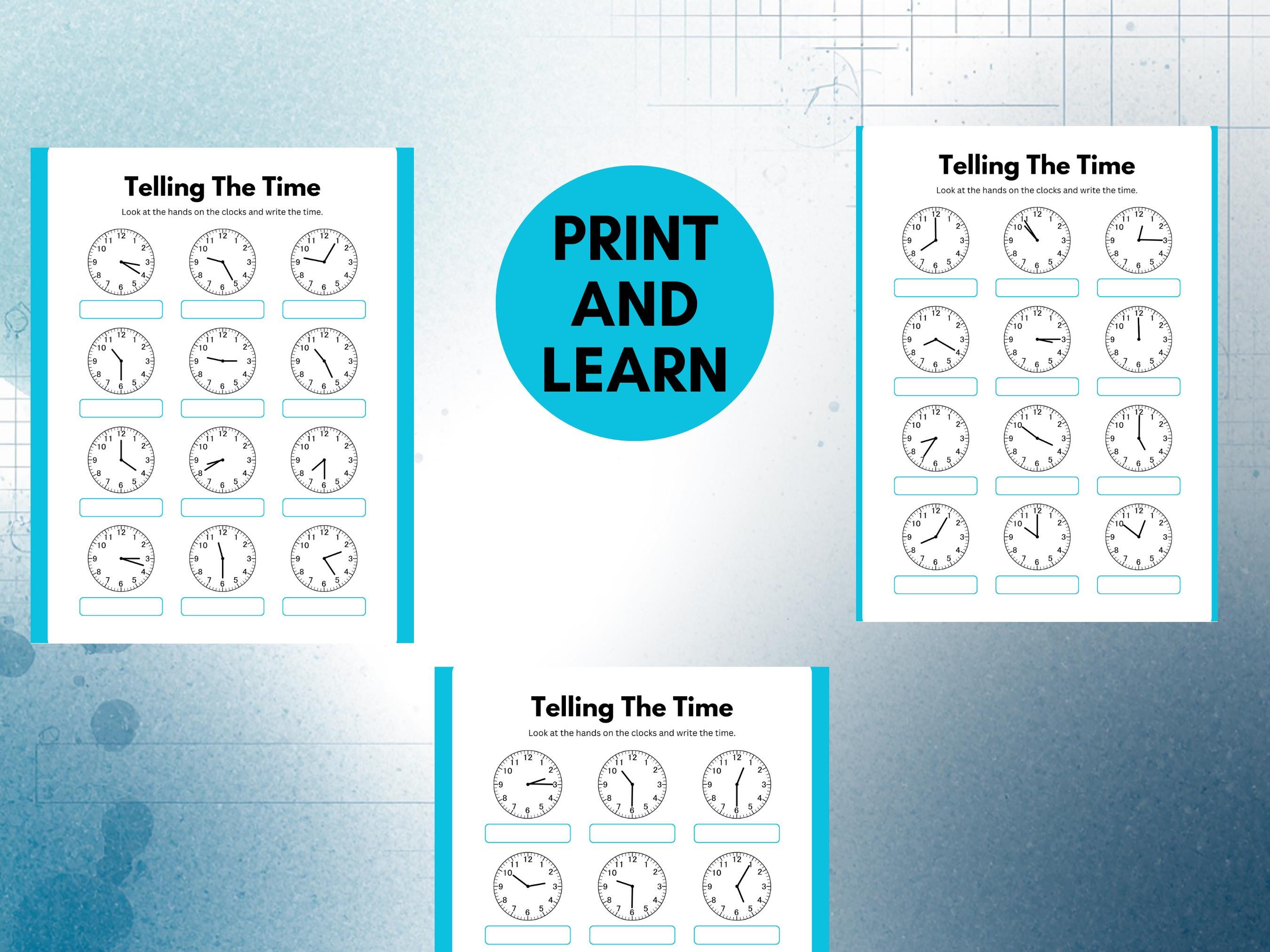 Telling Time Worksheet | Analog Clock Practice | Printable Math for ...