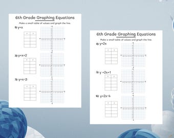 6年生向け線形方程式グラフ作成ワークシート｜印刷可能な算数練習PDF