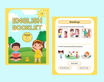 小学1年生向け英語練習ワークブック｜子供向け印刷可能ワークシート