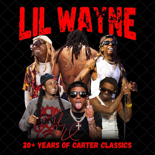 vintage Lil Wayne PNG, design de t-shirt, rappeur hip hop (téléchargement numérique)