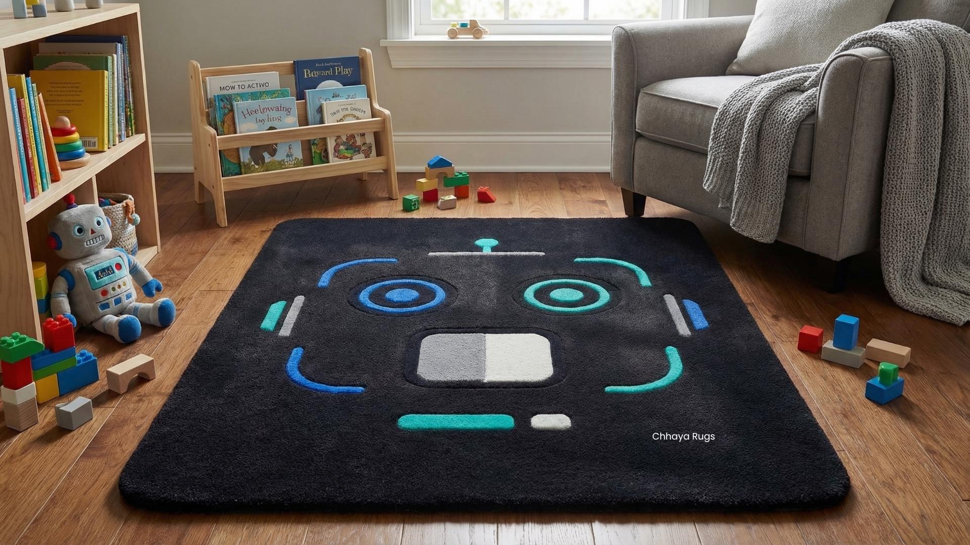 Robot Face Area Rug | Futuristic Tech Carpets | Modern Gaming Rugs - Etsy