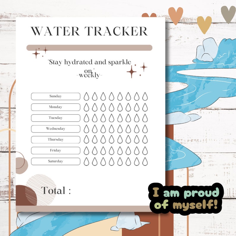 Printable Planner, Fitness Planner, Selfcare Planner, Water Tracker