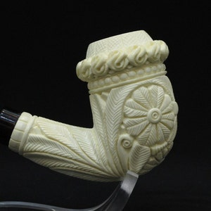 Calabash Floral Ottoman Meerschaum Pipe New Tobacco Smoking Pipes Hand Made Affordable big pipe image 4