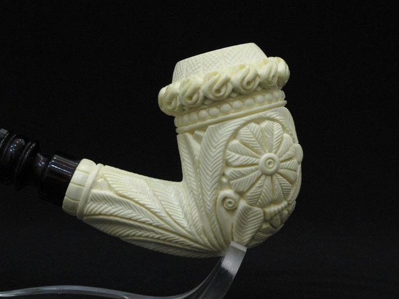 Calabash Floral Ottoman Meerschaum Pipe New Tobacco Smoking Pipes Hand Made Affordable big pipe image 4