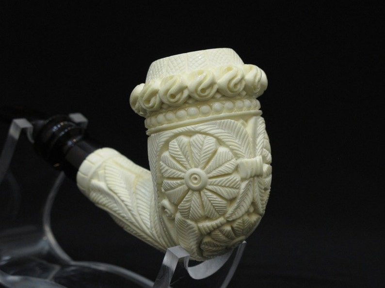 Calabash Floral Ottoman Meerschaum Pipe New Tobacco Smoking Pipes Hand Made Affordable big pipe image 3