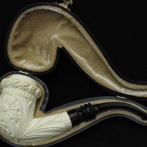 Calabash Floral Ottoman Meerschaum Pipe New Tobacco Smoking Pipes Hand Made Affordable big pipe image 5