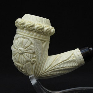 Calabash Floral Ottoman Meerschaum Pipe New Tobacco Smoking Pipes Hand Made Affordable big pipe image 1